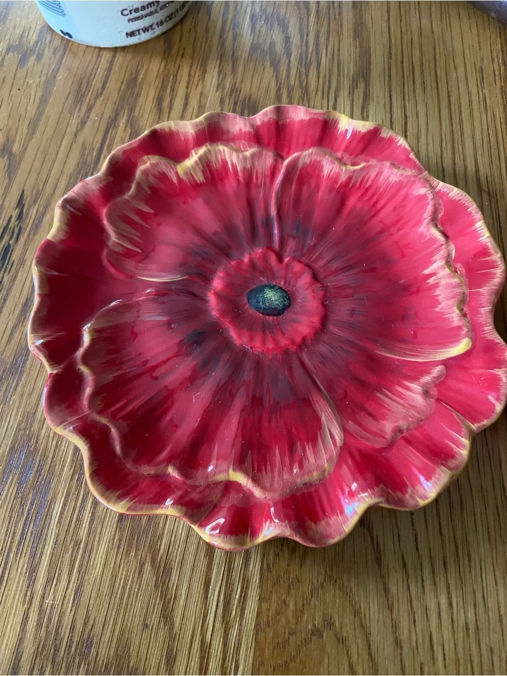2 Pier 1 Red Poppy Textured Salad Plates